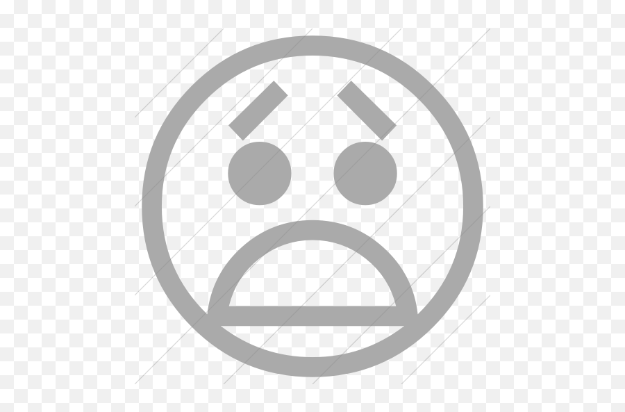 Classic Emoticons Anguished Face Icon - Emoticon Classic Emoji,Anguished Face Emoticon
