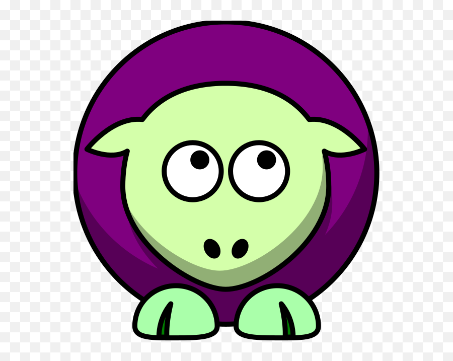 Sheep 2 Toned Green And Purple Looking - Clip Art Emoji,Pink Sheep Emoticon
