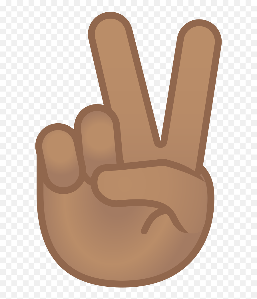 Medium Skin Tone Emoji - Black Peace Sign Emoji,V Emoji