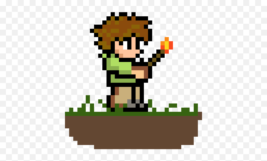 Mud Man - Terraria Character Pixel Art Clipart Full Size Terraria Player Png Emoji,Treadmill Emoji