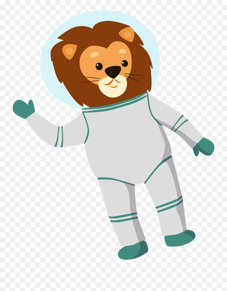 Lion In Space Clipart - Lion Space Helmet Clipart Emoji,Space Man Emoji