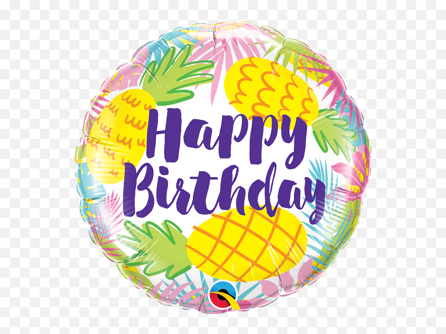Pineapple Birthday Party Supplies Party Supplies Canada - Happy Birthday Pineapple Circle Foil Balloon Emoji,Pineapple Emoji Hat