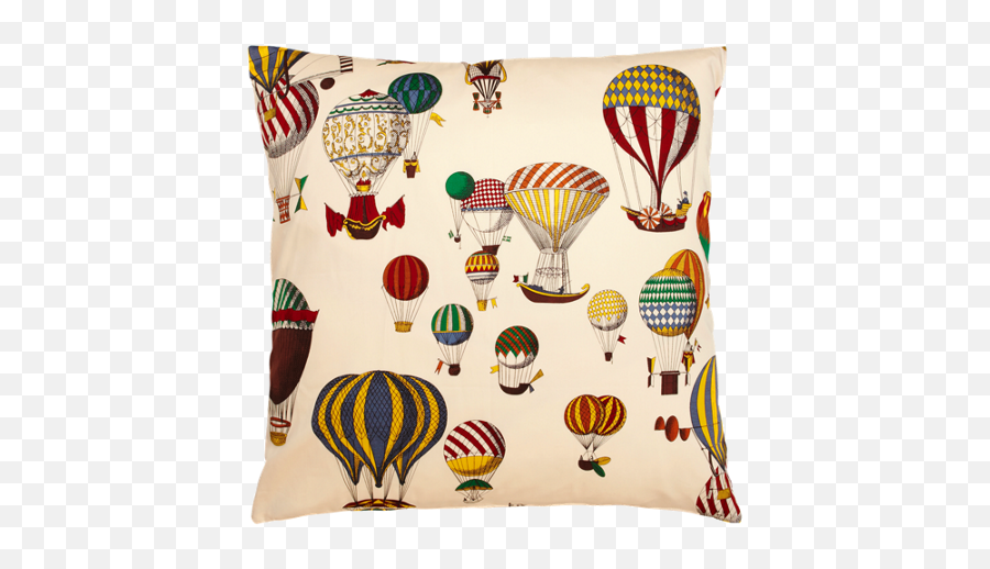 Fabric Design Balloons Pillow At - Tessuto Fornasetti Mongolfiere Emoji,Emoji Pillows In Target