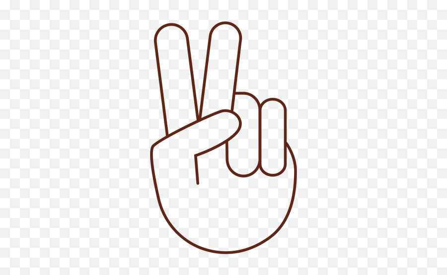 Peace Hand Sign Stroke Element - Signo De Paz Mano Emoji,Peace Sign Emoticon
