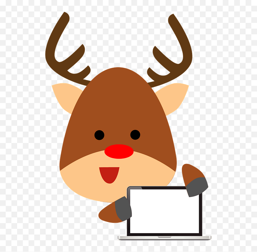 Deer With Laptop Clipart Free Download Transparent Png - Christmas Digital Breakout Emoji,Deer In Headlights Emoji