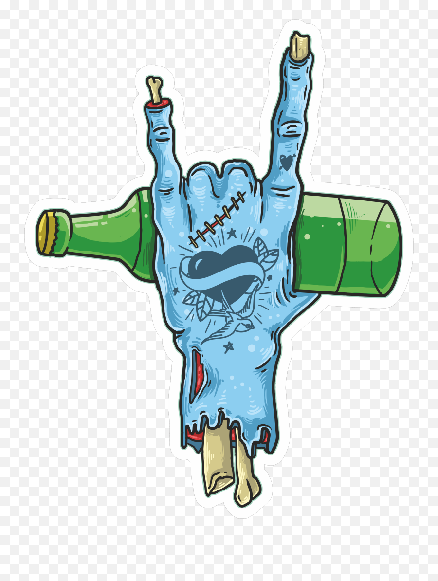 Zombie Hand Sticker - Zombie Hand Wit Bottle Sticker Emoji,Emojis Iphone Wierd