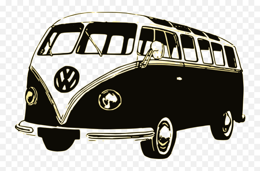 Vw Retro Bus - Openclipart Wolkswagen Bus Clipart Black And White Emoji,Vw Hippie Emoji