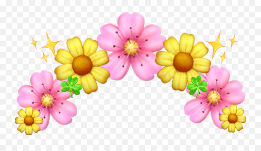 Sticker Flower Nature Sticker - Floral Emoji,Emoji Flower Crown