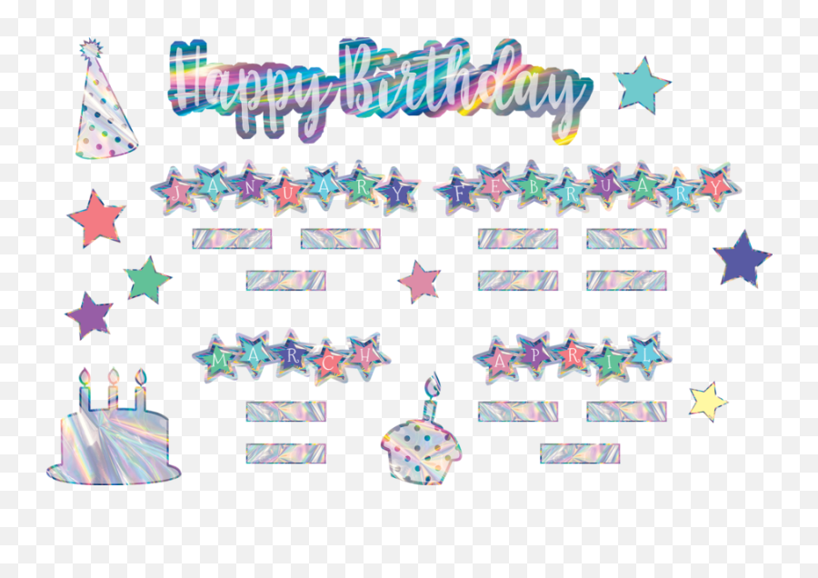 Iridescent Happy Birthday - Bulletin Board Emoji,Eucalyptus Emoji