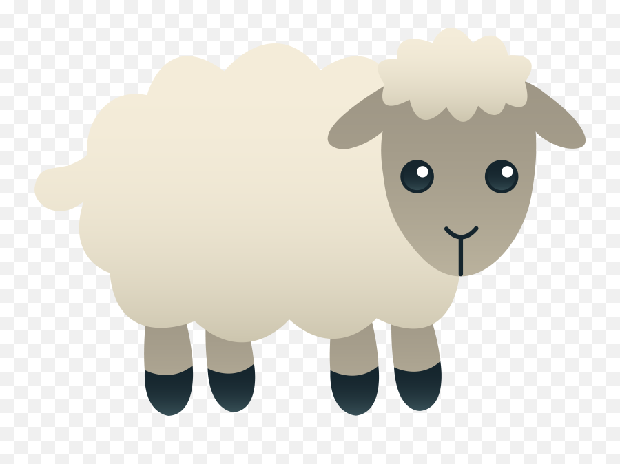 Fluffy White Sheep - Cute Sheep Clipart Emoji,Sheep Emoticon