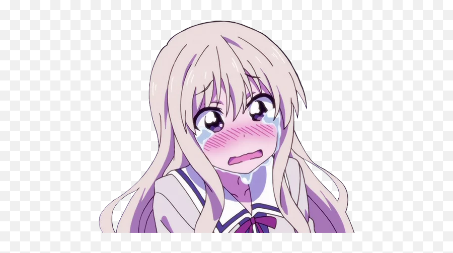 Anime Reactions 2 Telegram Stickers - Aho Girl Sayaka X Akun Emoji,Emoji Crying Holo