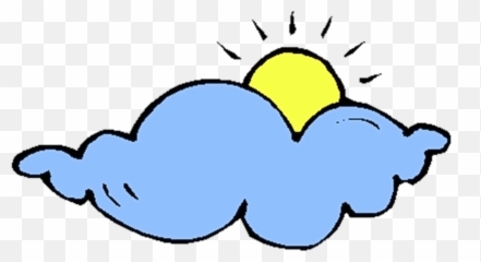 Drawing With Yellow Sun Behind The Blue Cloud At White Emoji,Cartoon Clouds Of Emotions