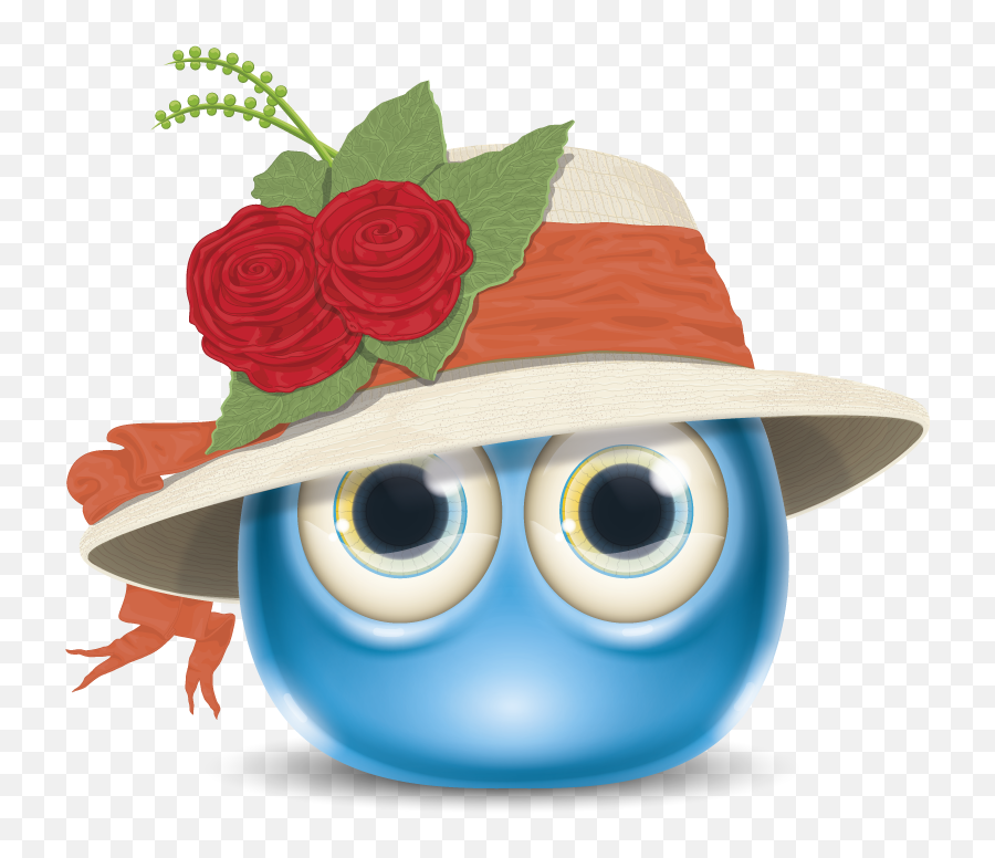 Download Hd Hat Joan Collins Hat Stetson Ornate Summer Hat Emoji,Rose Emoticon Png
