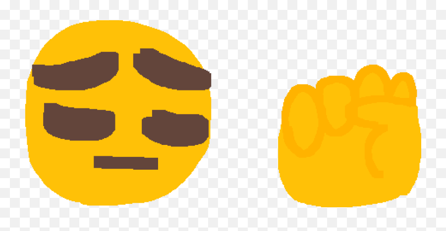 Pixilart - Pensive Fist By Aerith Emoji,Pensive Emoji Png