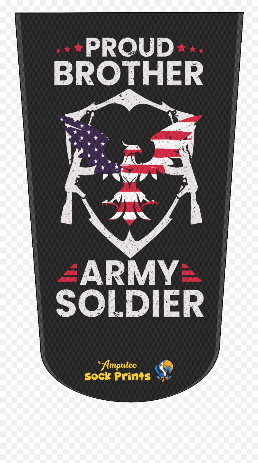 Amputee Sock Proud Brother Army Soldier Emoji,On Hands And Knees Text Emoticon