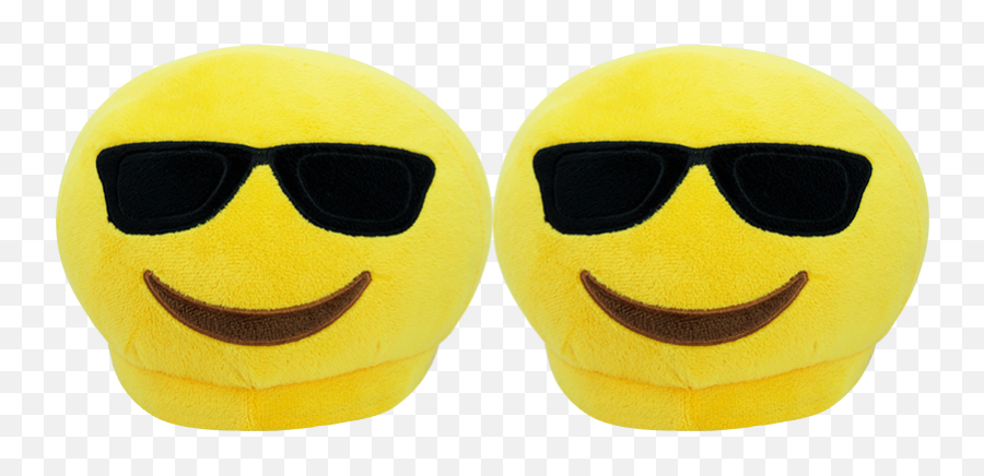 Plushmoji Emoji Slippers - Smiling Face With Sunglasses Happy,Glasses Emoji