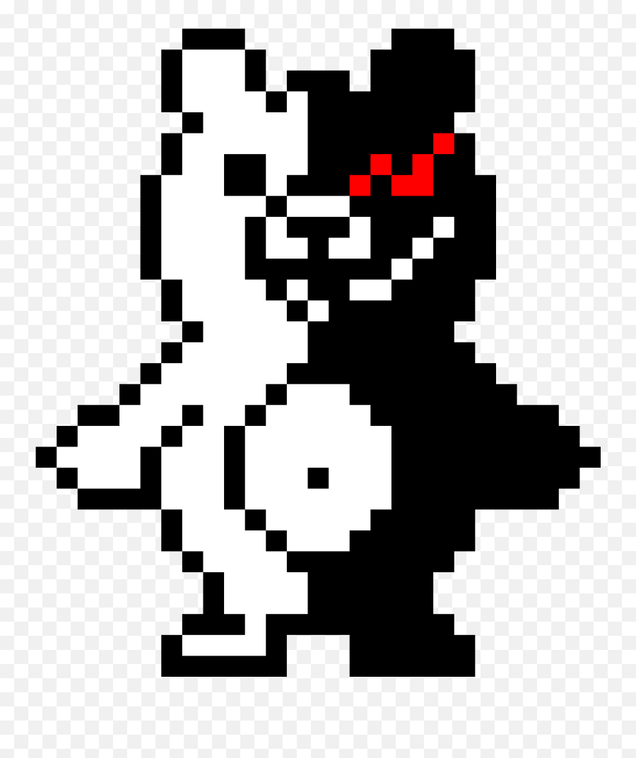 Pixel Art Gallery - Monokuma Pixel Art Emoji,Monokuma Emoji