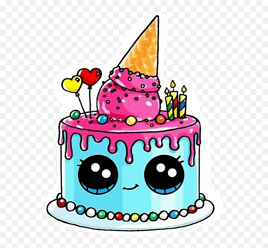 Clipart Heart Cake - Gâteau D Anniversaire Kawaii Desenhos Fofos De Bolo Emoji,Gateau Emoji