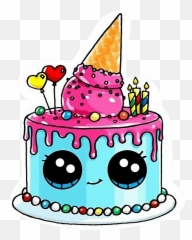 Clipart Heart Cake - Gâteau D Anniversaire Kawaii Desenhos Fofos De Bolo Emoji,Gateau Emoji