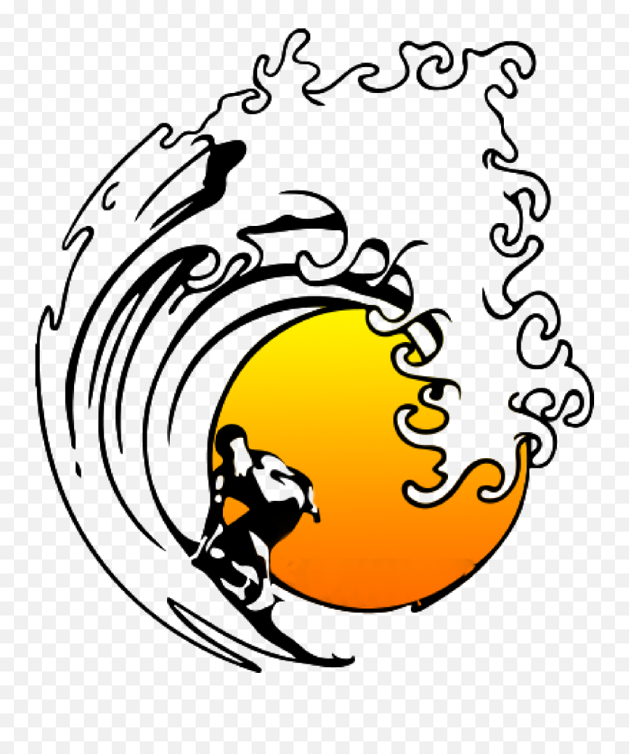 Pipeline Wave Clip Art - Surfer On Wave Clipart Emoji,Surf Wave Emoji