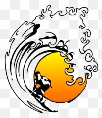 Pipeline Wave Clip Art - Surfer On Wave Clipart Emoji,Surf Wave Emoji