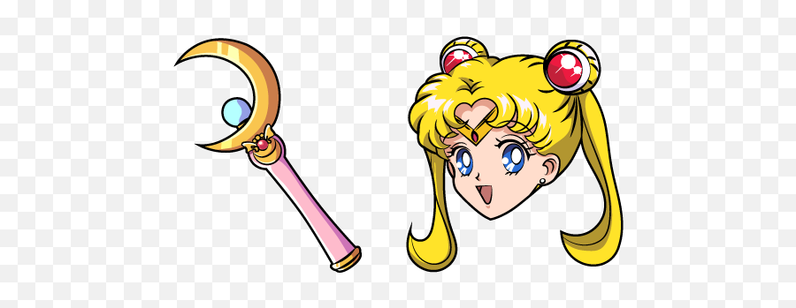 Sailor Moon Moon Stick - Sailor Moon Custom Cursor Emoji,Miku Leek Emoticons