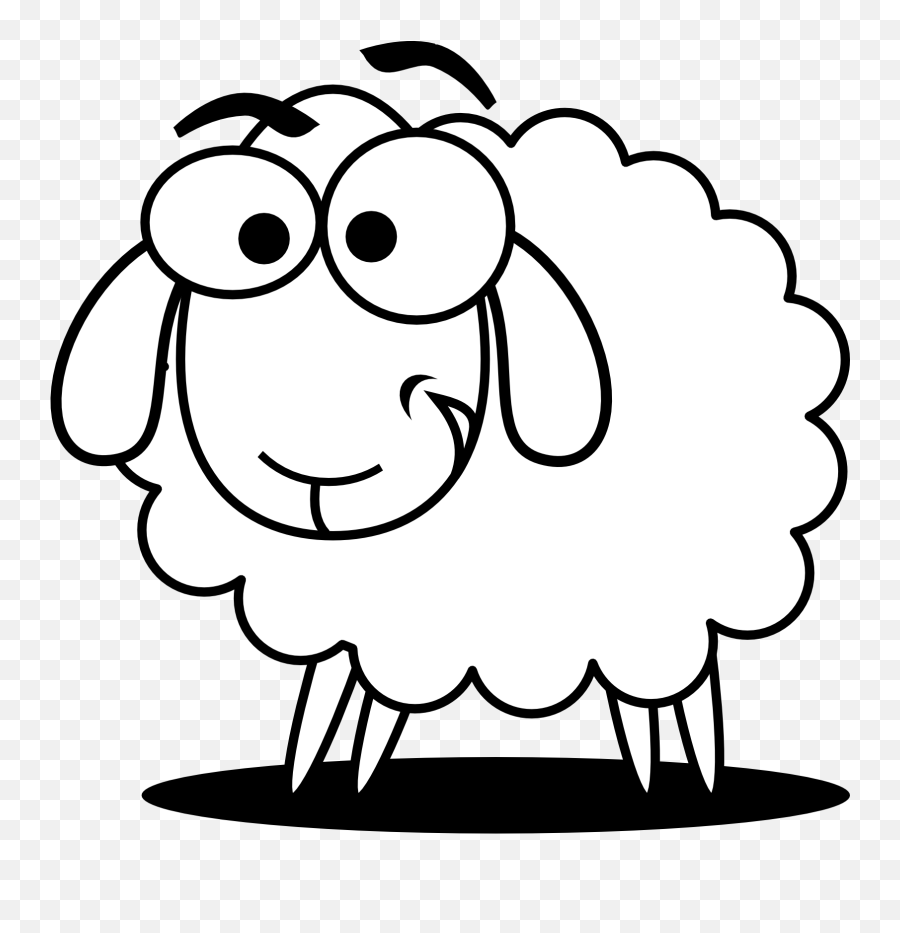 Sheep Black And White Clipart - Clip Art Sheep Black And White Emoji,Sheep Emoticon