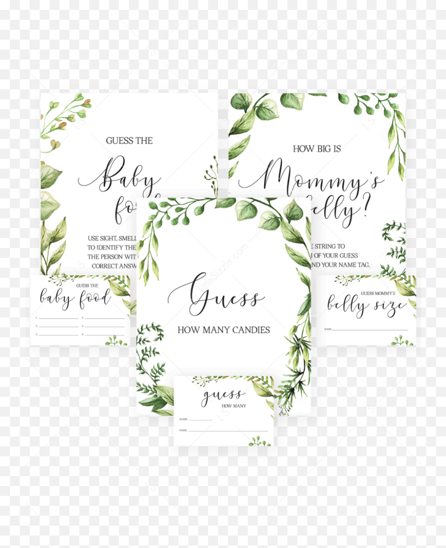 Watercolor Botanical Games For Baby - Big Is Belly Free Printable Emoji,Bridal Shower Scattergories With Emojis