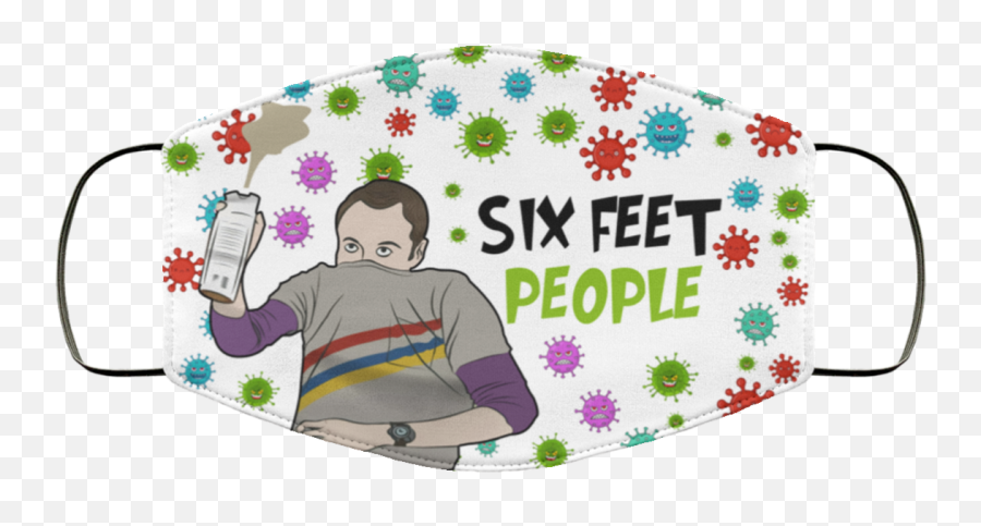 Sheldon Cooper Six Feet People Face Mask - Big Bang Theory Masks Emoji,Sheldon Gets Emotion Machine