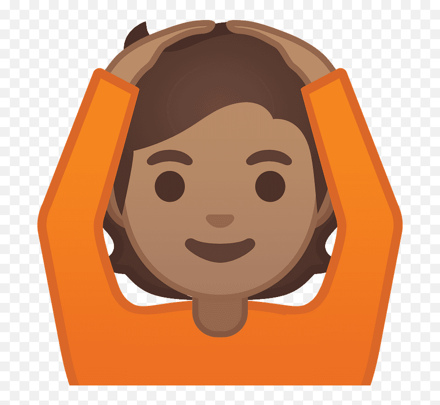 Tono De Piel Medio Persona Haciendo El - Dibuj Persona Haciendo Gesto Emoji,Emoji Alzando La Mano