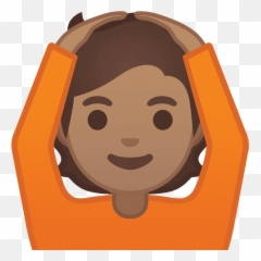 Tono De Piel Medio Persona Haciendo El - Dibuj Persona Haciendo Gesto Emoji,Emoji Alzando La Mano