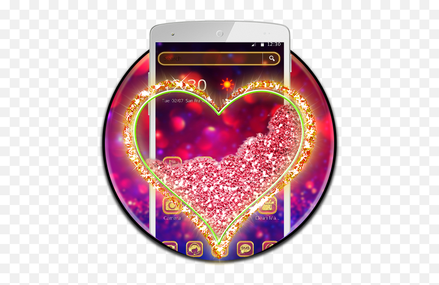 Purple Glitter Heart Theme 111 Apk Download - Comlauncher Emoji,Pride Sparkle Heart Emojis