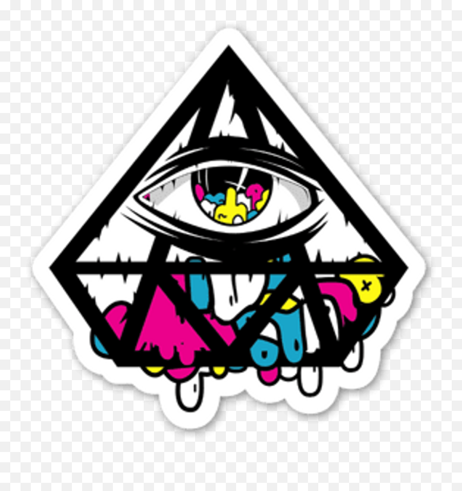 Triangle Clipart Trippy - Diamond Eye Sticker Png Download Popular Stickers Emoji,Emoji Baseball And Diamond