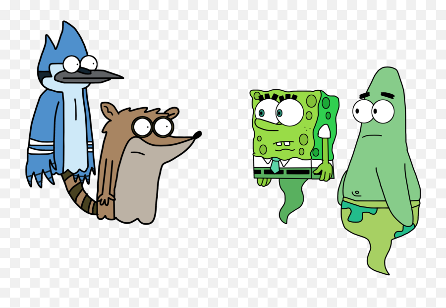 Download Ghost Mordecai - Spongebob And Patrick Vs Mordecai Spongebob And Patrick Vs Mordecai And Rigby Emoji,Spongebob Emojis