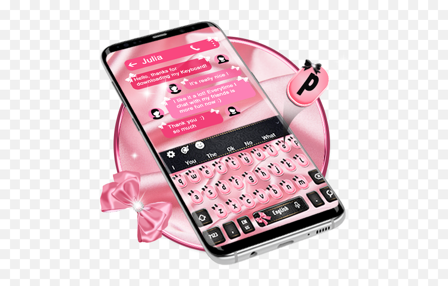 Sms Bowknot Cute Keyboard Theme - Girly Emoji,Teclado Emoji Para Huawei