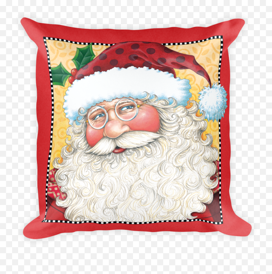 Big Santa Face Pillow Santa Face Mary Engelbreit - Mary Mary Engelbreit Christmas Clipart Emoji,Emoji Faces Pillow