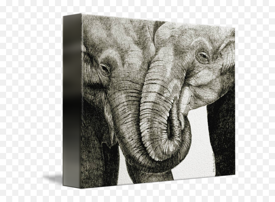 Loving Elephants By Peggy Guichu - Indian Elephant Emoji,Elepahnt Model Emotion