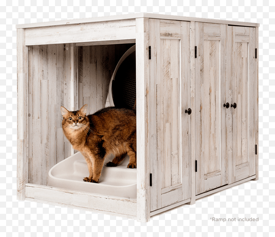 Litter Box Farmhouse Style Credenza - Litter Robot Credenza Emoji,Cat Using Litter Box Emoticon