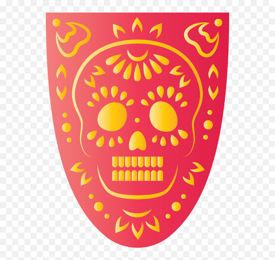 Day Of The Dead Smiley Yellow Circle - Dot Emoji,What Is The Emoticon With A Red Circle In The Yello Circle