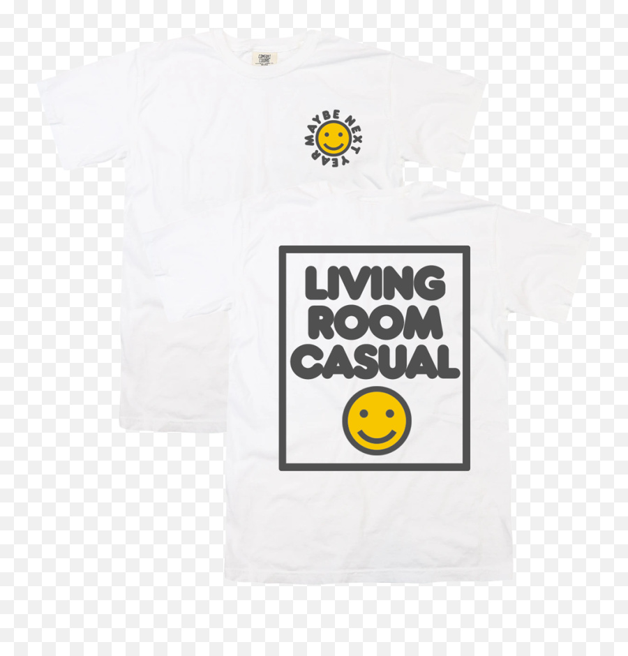 Living Room Casual White T - Short Sleeve Emoji,Ghost Emoticon Tee