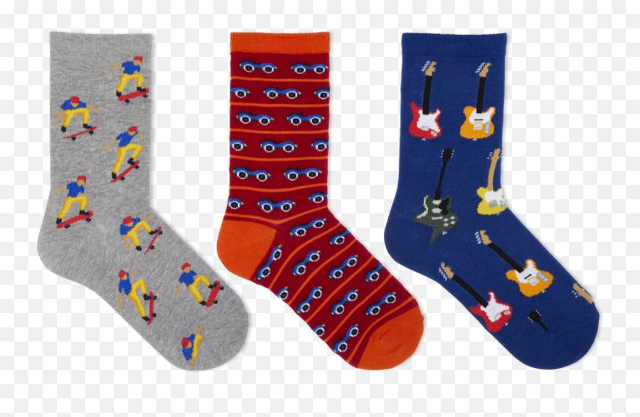 Hot Sox Kidu0027s Assorted Car Guitar Socks - Girly Emoji,Red Giraffe Emoji