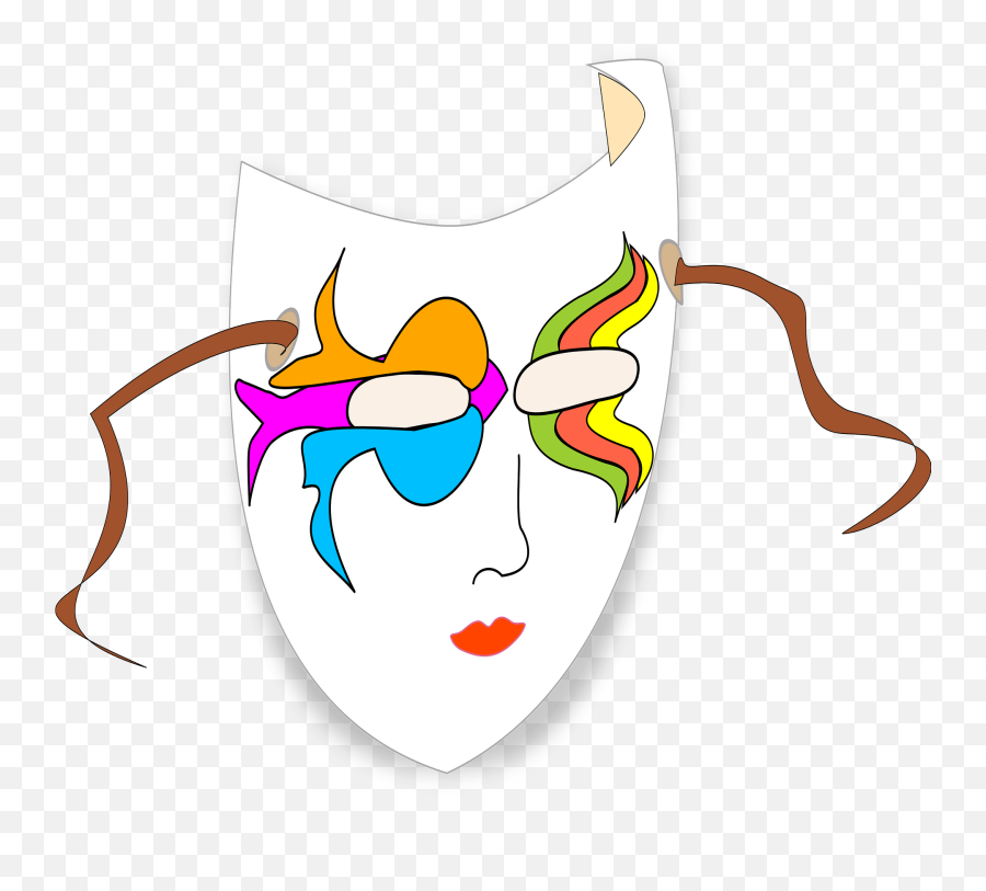 Colorful Old Style Theater Mask Clipart Free Download - Mascaras De Carnaval Para Niños Emoji,Theatre Emoji