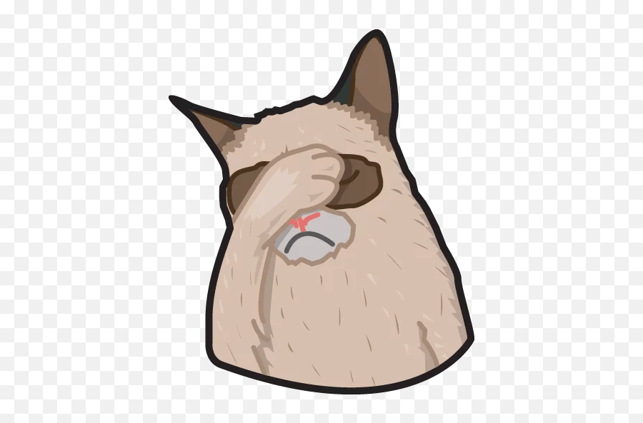 Download Head Neck Telegram Sticker Cat - Grumpy Cat Sticker Png Emoji,Cat Emoji Facebook Name