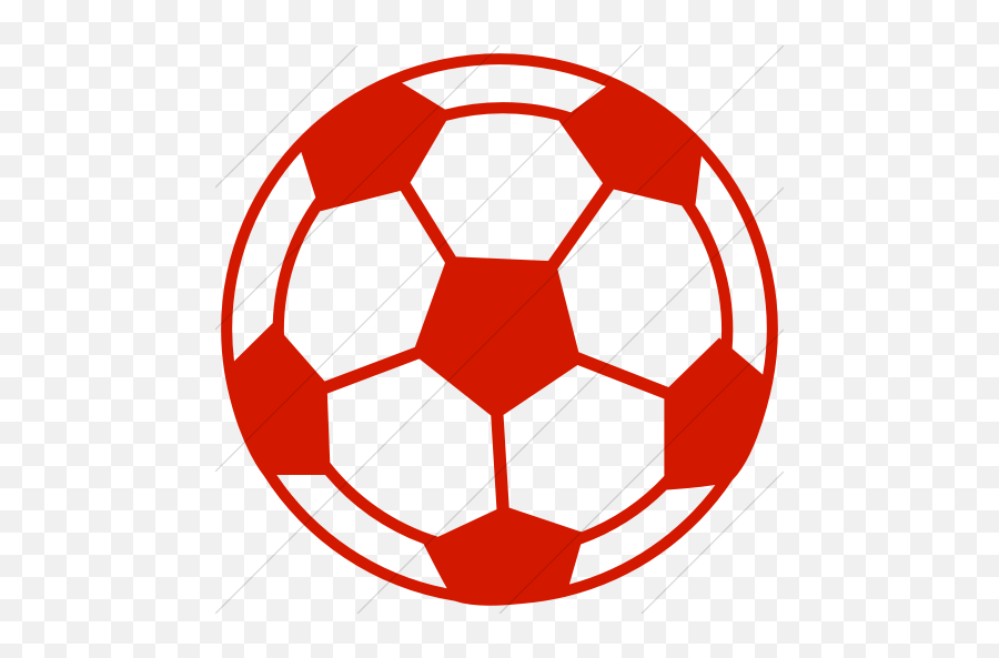 Simple Red Classica Soccer Ball Icon - Clip Art Soccer Ball Emoji,Facebook Emoticons Soccer