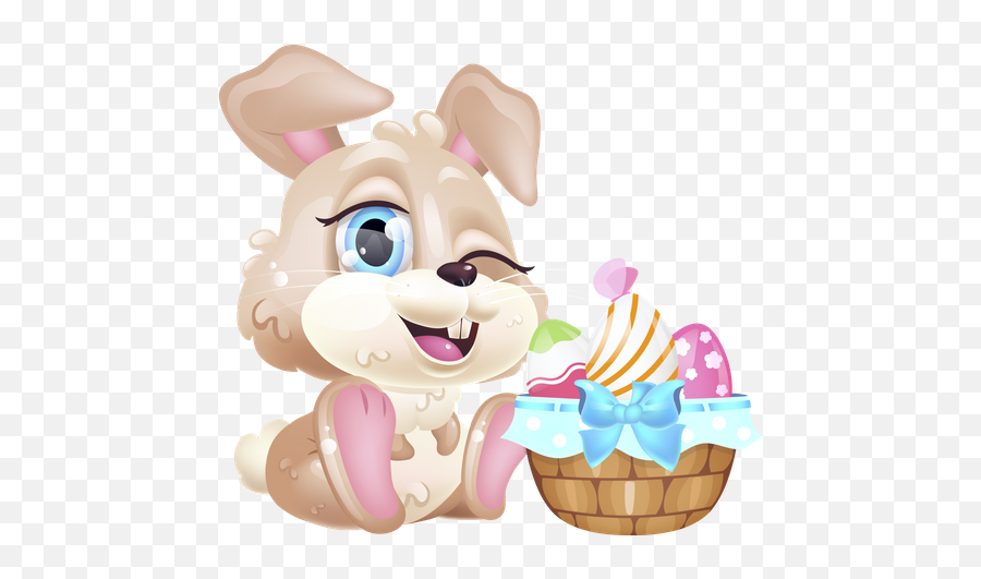 Best Premium Cute Easter Bunny Hare Winking Illustration Emoji,Happy Easter Animated Emojis