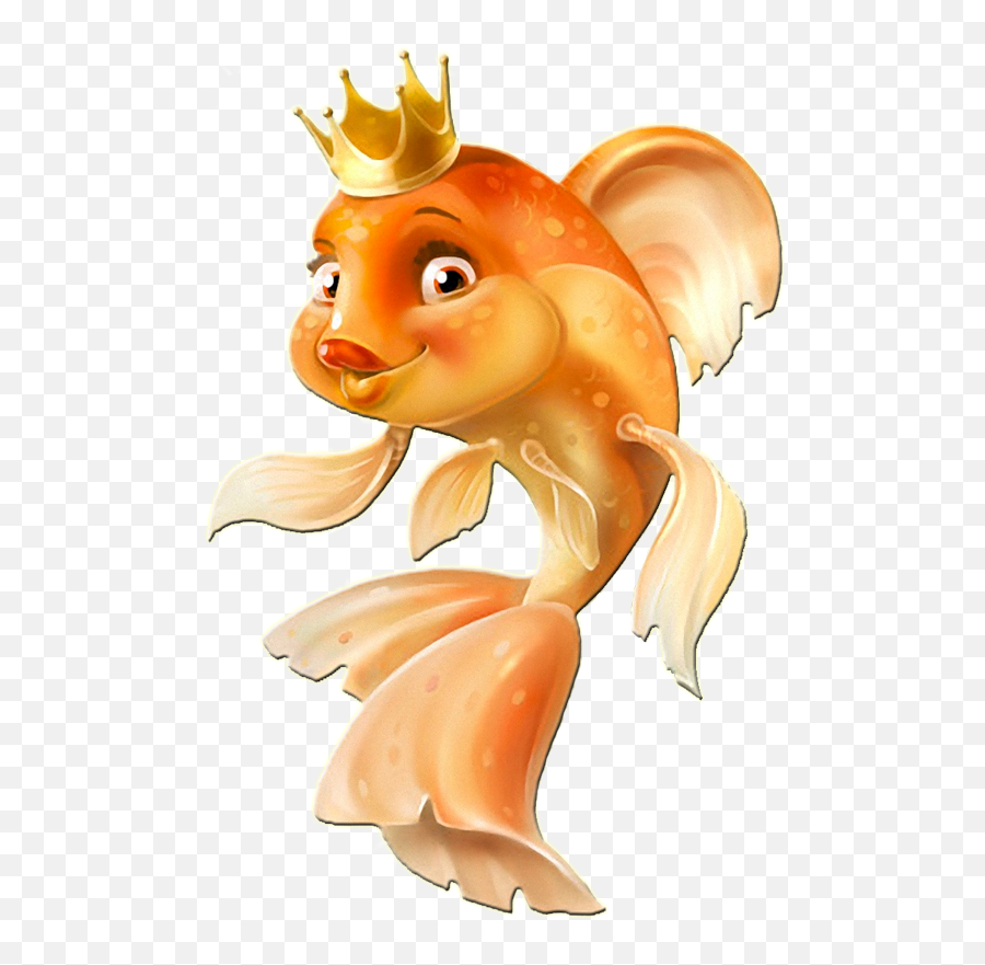 Download Hd The Cutest Golden Fish - Clipart Cartoon Fish Emoji,Queen Emoji Png