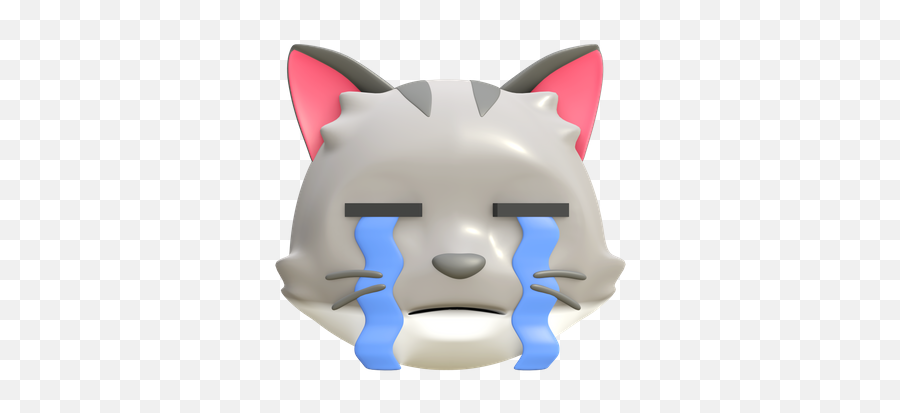 Premium Cat With Star In Eye Emoji 3d Illustration Download,Cat Crying Emoji