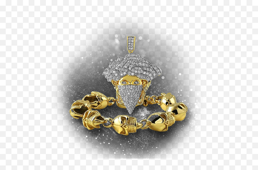 Gold Iced Out Medusa Masked Pendant - Diamond Emoji,Gold Chain Emoji