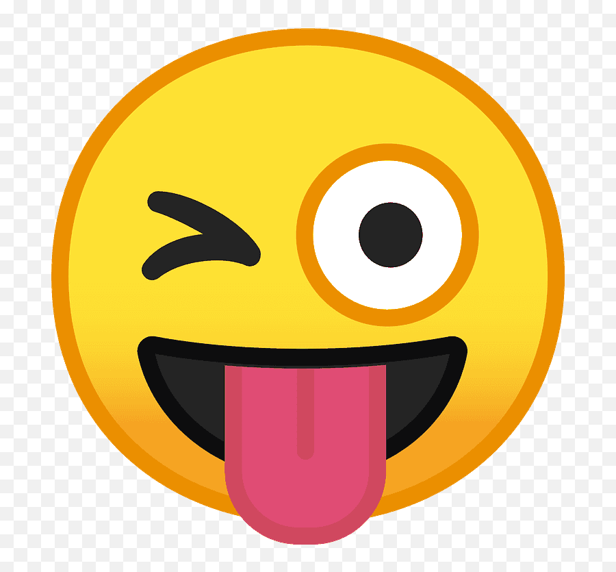 Rosto Piscando E Com Língua Para Fora - Crazy Face Emoji,Piscadinha Emoticon