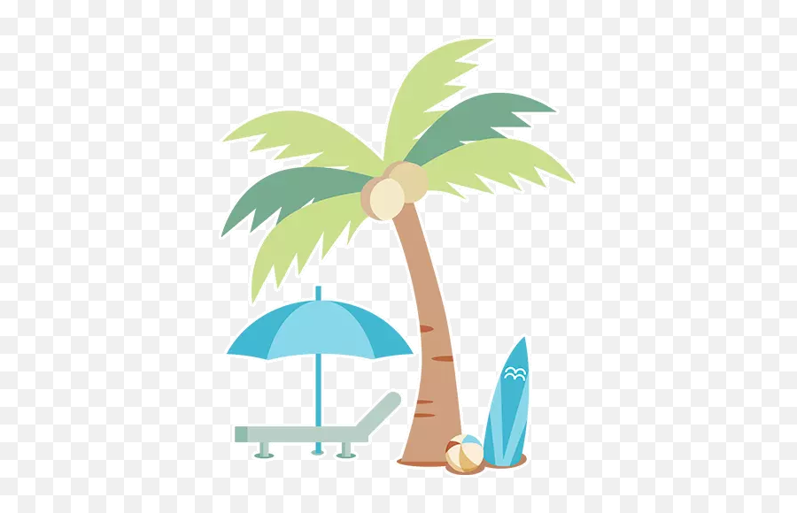 Palm Tree - Stickers For Whatsapp Paisajes De La Playa Simple Emoji,Palm Tree Emoji Iphone